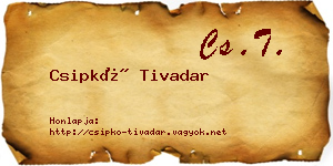 Csipkó Tivadar névjegykártya