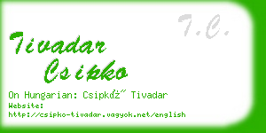 tivadar csipko business card